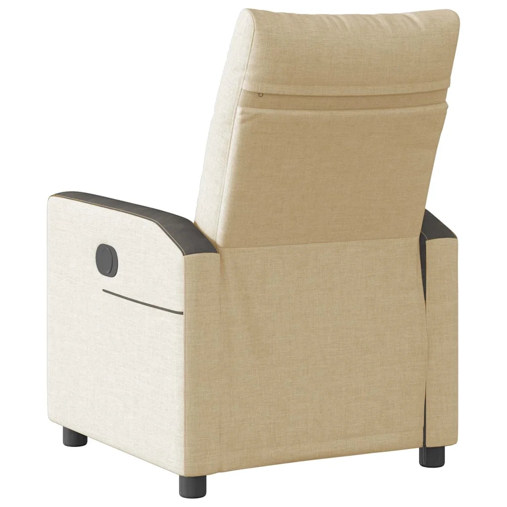 Poltrona Elettrica Reclinabile-Divano Sedia Crema in Tessuto 505952