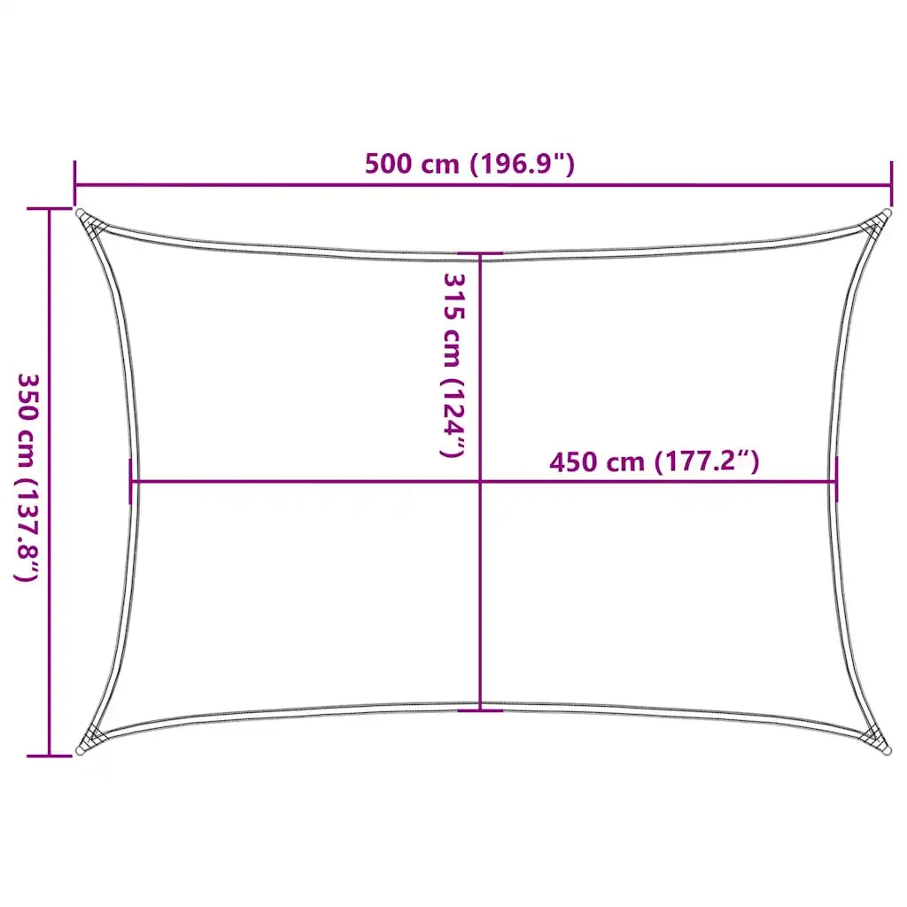 Vela Parasole 160 g/mÂ² Rettangolare Blu 3,5x5 m in HDPE