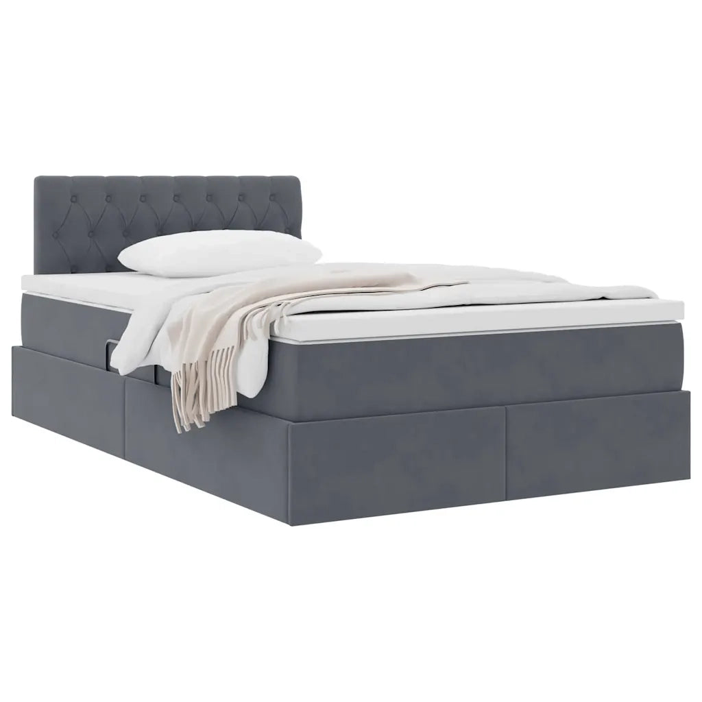 Letto con Contenitore Grigio scuro 120 x 200 cm Velluto