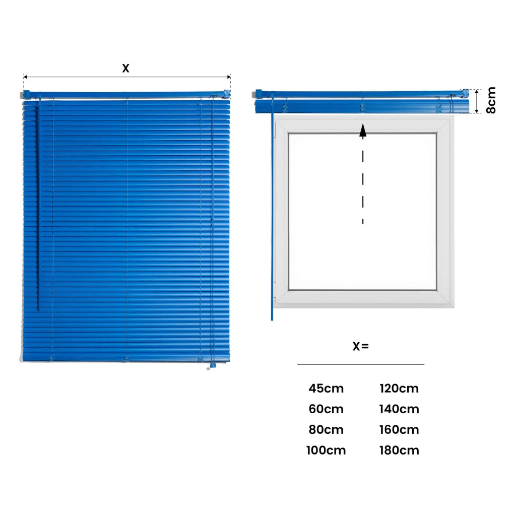 Tende Veneziane in Alluminio con Corda Blu 75x160
