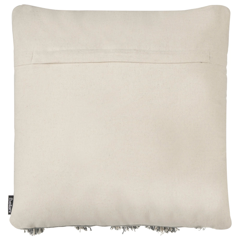 Set di 2 cuscini decorativi bianco e grigio cotone 45x45 cm con nappe motivo rombi
