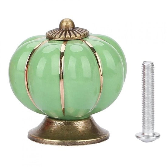 Maniglie a mano con pompon in ceramica - Stile europeo - Per armadi a cassetti - Inclusa viti - Diametro 40 mm - Maniglie