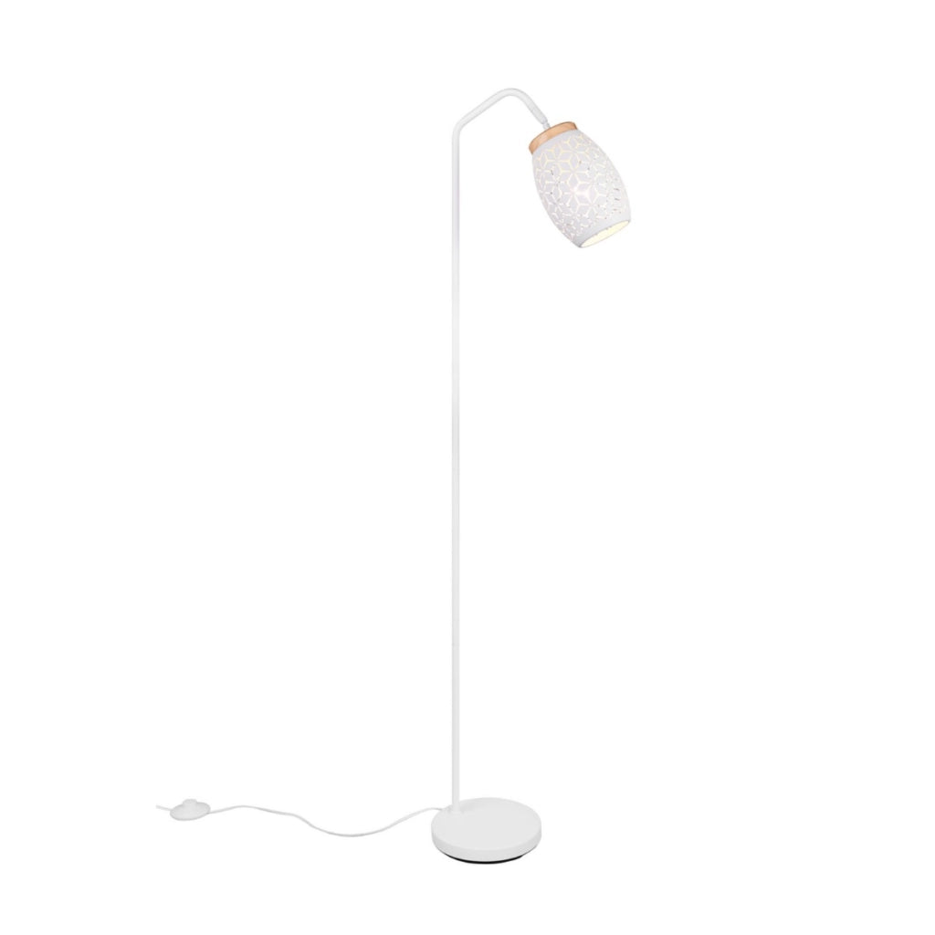 Lampada da terra BIDAR bianco oro paralume ovale 147 cm