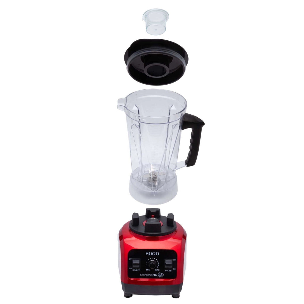 Frullatore elettrico da banco 1800W, caraffa 2L tritan trasparente, 6 lame acciaio inox per cocktail e smoothie - SOGO