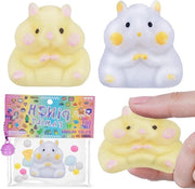 Set 2 pezzi di giocattoli Squishy Hamster - Giocattoli hamster Cartoon per rilassamento Stress Relief giocattoli per la fidget Zintuiglijke giocattoli Regalo per bambini e adulti