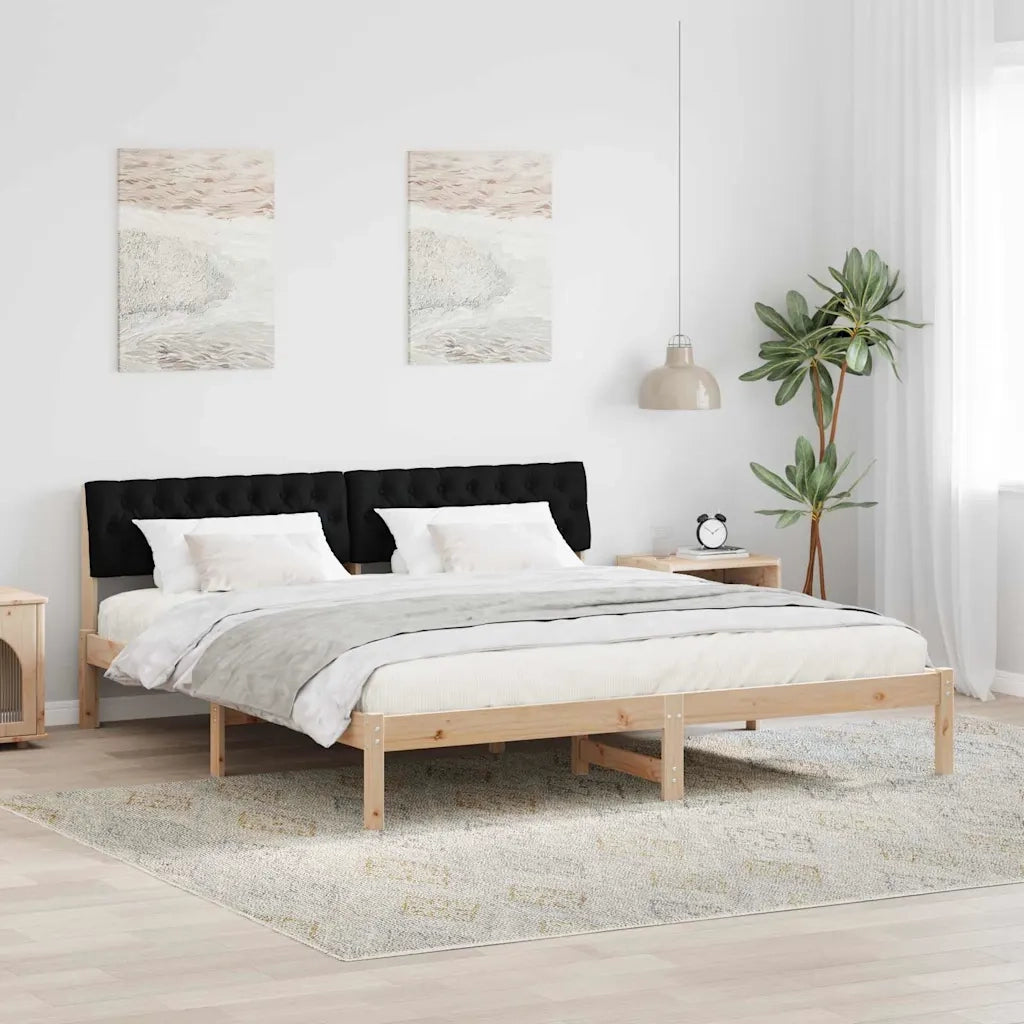 Struttura del Letto con testiera Marrone e nero 180 x 200 cm 3394345