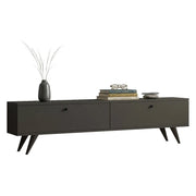 Atestino, Mobile Porta tv 2 Vani, 160x25x40h cm Nero Antracite