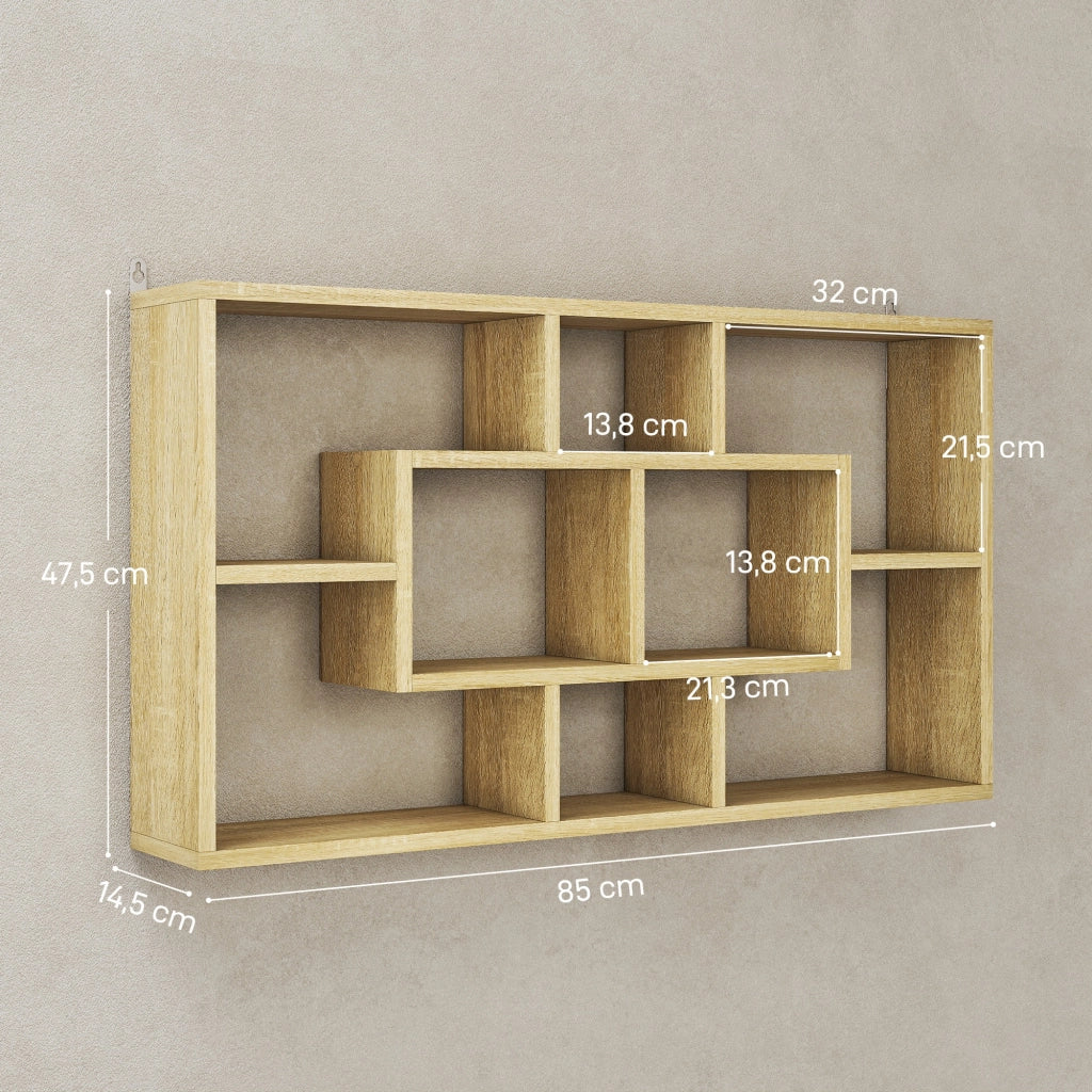Libreria a Parete 8 Cubi ¨C zephmum ¨C 85x14.5x47.5 cm Rovere