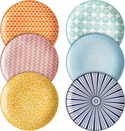 Set di piatti in porcellana di 8" a grandi dimensioni per salate, pancake e bistecche in sei diverse colori.