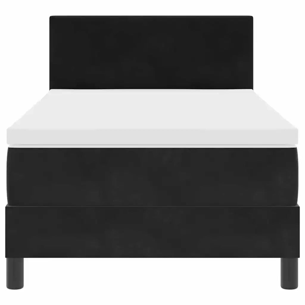 Letto a Sorgente LED con materasso Nero 90 x 200 cm Velluto 3342628