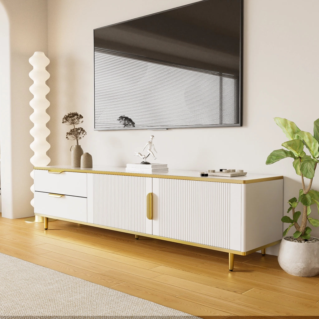 Cassettiera per TV bianca in truciolare lunghezza 170 cm