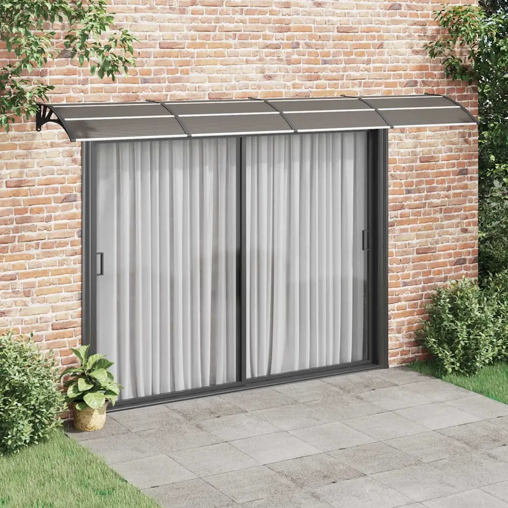 Pensilina per porta nera 400x100 cm in policarbonato CFW3839151