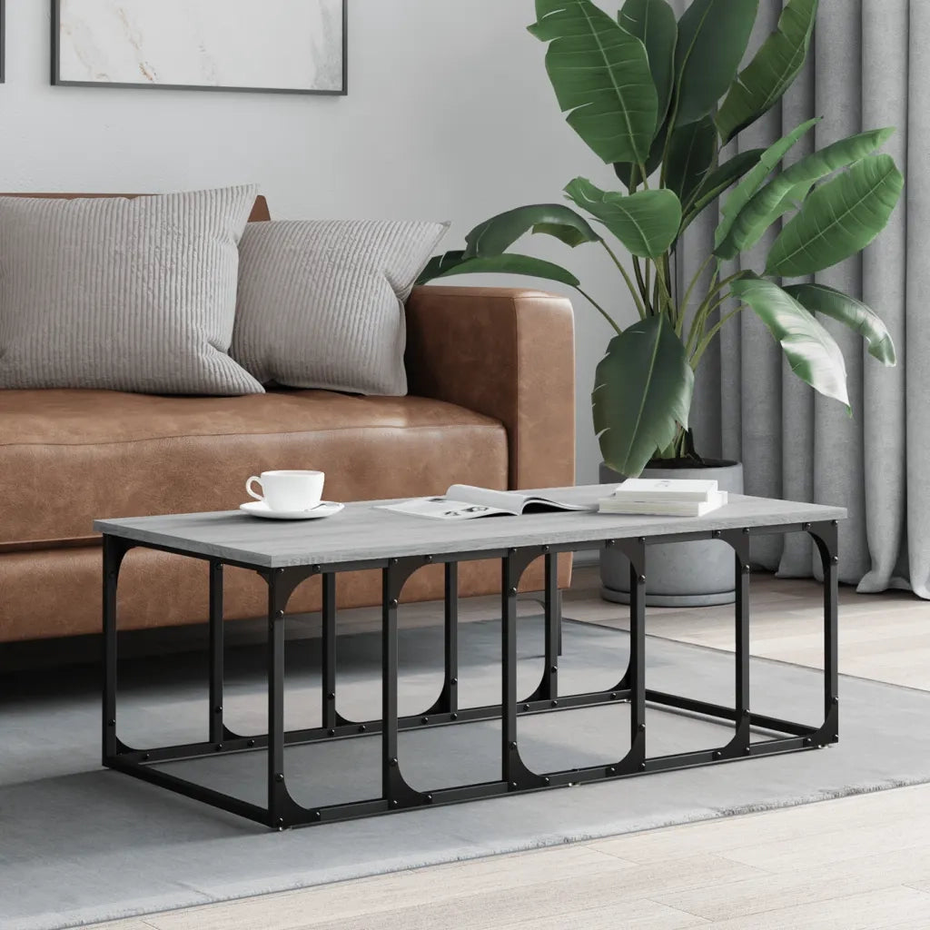 Tavolino Salotto-Tavolino da soggiorno-Tavolo Grigio Sonoma 100x50x35,5cm Legno Multistrato