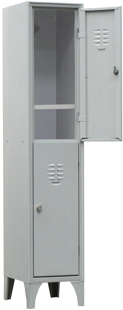 Armadietto sovrapposto a 2 posti con piano portascarpe cm. 35x35x180h