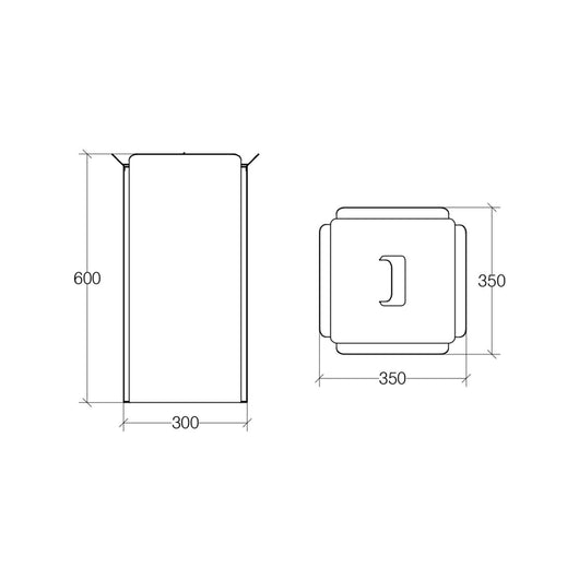 Lineabeta - Portabiancheria Bandoni quadrato in alluminio bianco con sacco