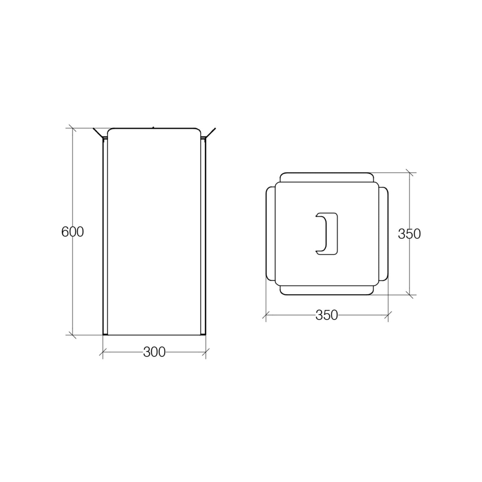 Lineabeta - Portabiancheria Bandoni quadrato in alluminio nero con sacco