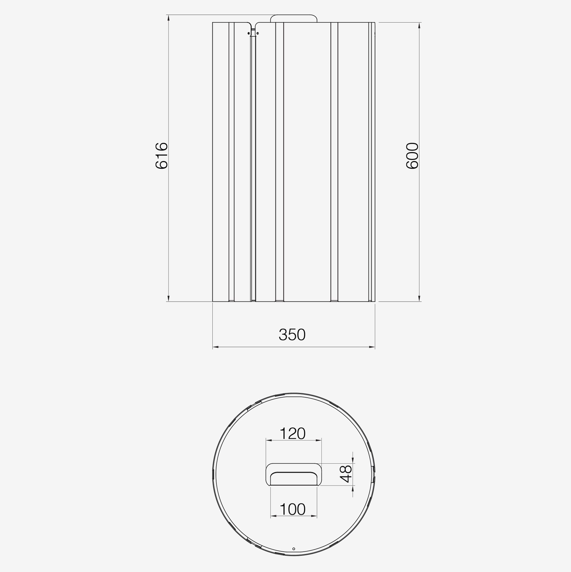 Lineabeta - Portabiancheria Bandoni tondo in alluminio nero con sacco