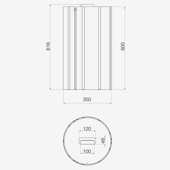 Lineabeta - Portabiancheria Bandoni tondo in alluminio nero con sacco
