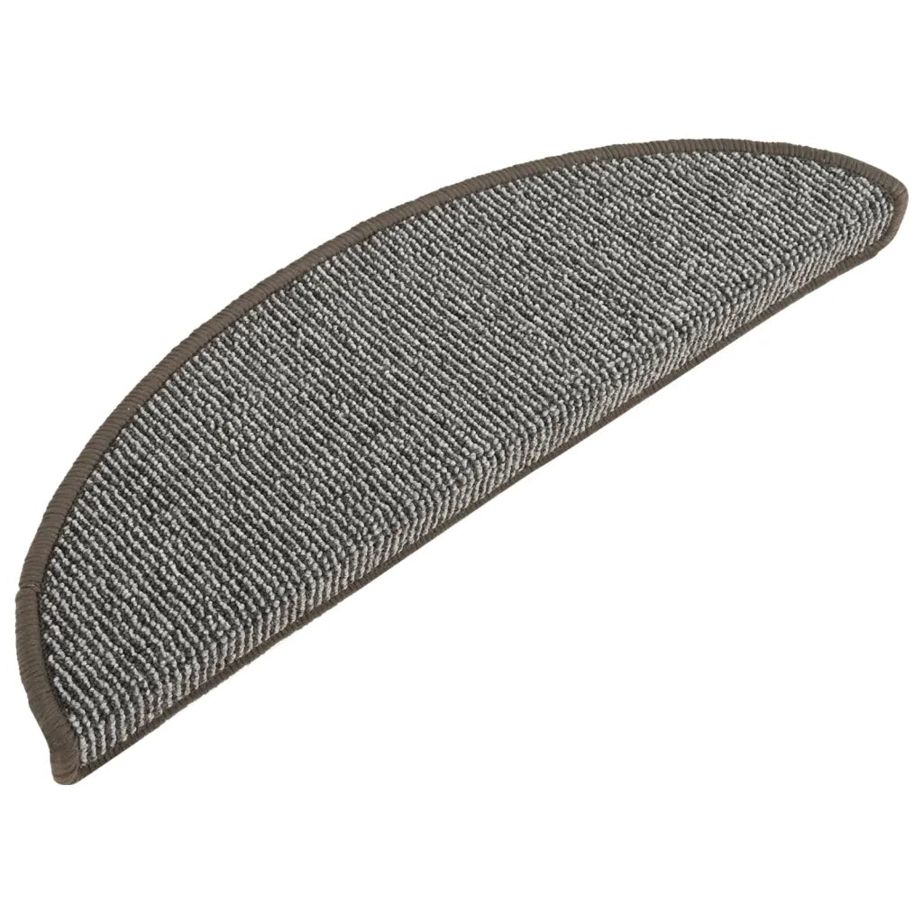 Tappetini per scale 15 pz 56x17x3 cm Grigio Semicircolari 149846