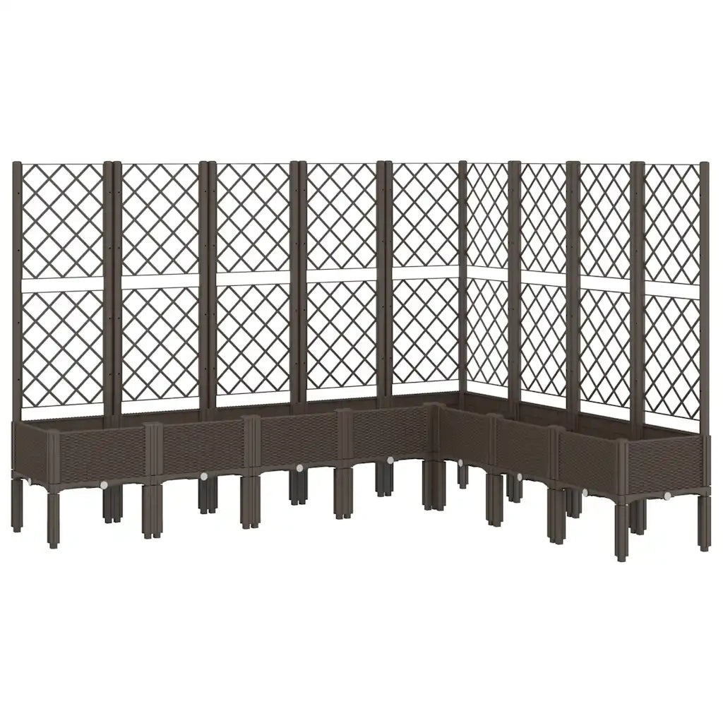 Fioriera da Giardino con Traliccio Marrone 200x160x142 cm in PP 367945