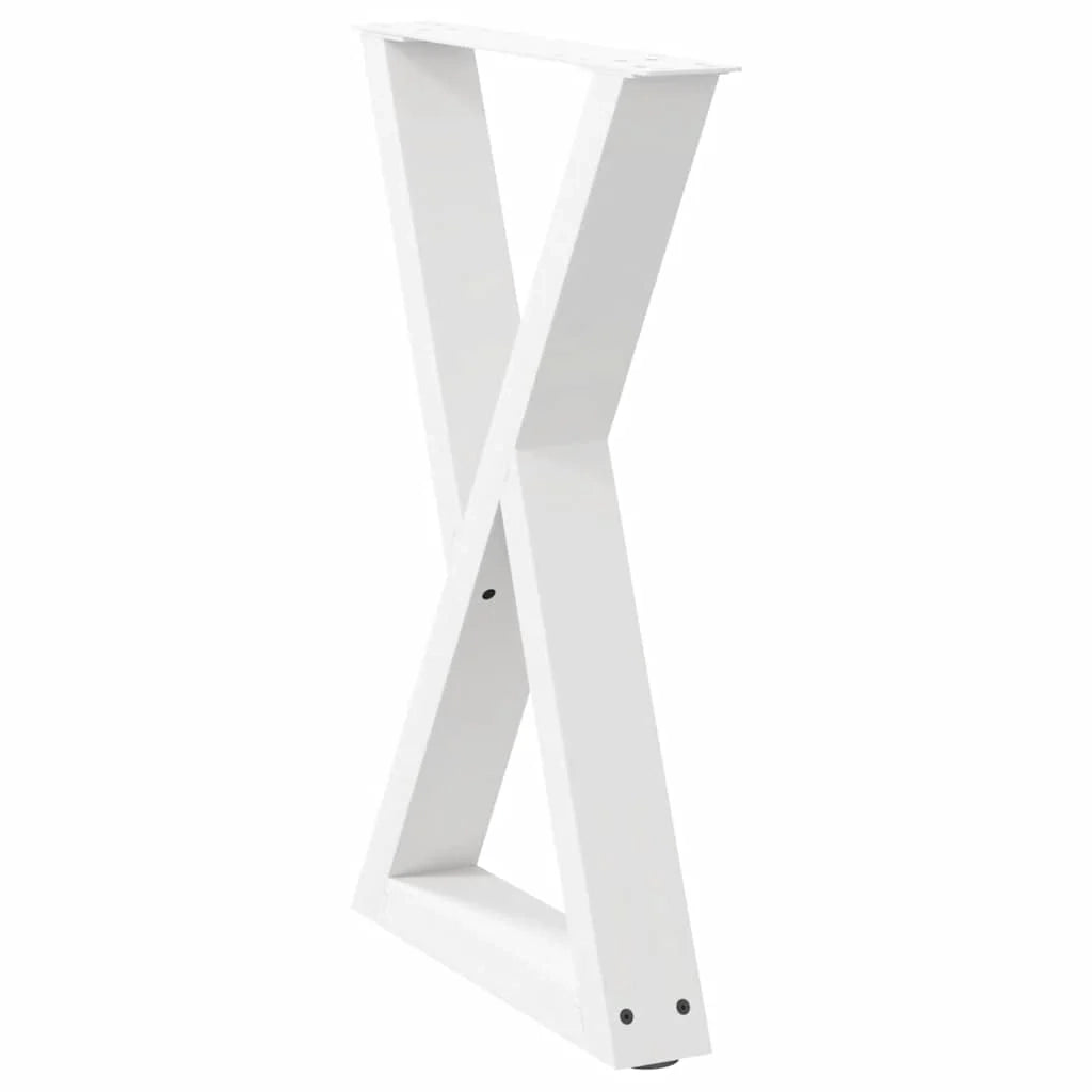 Set di 2 gambe regolabili in acciaio per tavolo da pranzo per stabilità 50 x 72-73 cm acciaio bianco 02_0057003