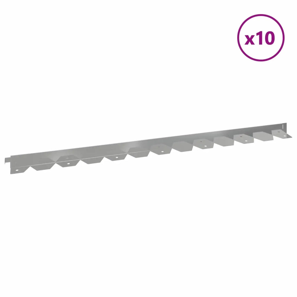 Bordura per Prato 10 pcs 102 x 4 x 4 cm Acciaio Argento 8008734