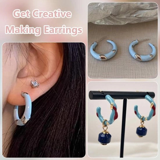 Set di 6 pezzi per creare orecchini in polimero - Taglierini per polimero - Creazione di orecchini con anello rosso - Creazione di gioielli in polimero
