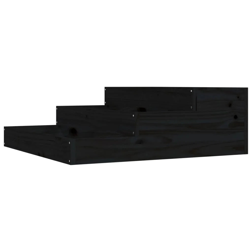 Fioriera rialzata per piante fiori terrazza giardino 78 x 78 x 27 cm legno massello di pino nero 02_0037865