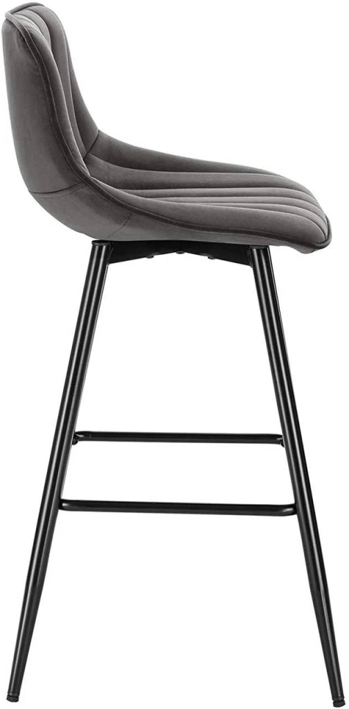 Set di 2 sgabelli da bar di design con poggiapiedi grigio scuro 19_0000236