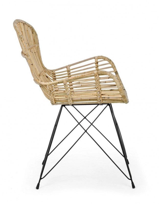 Set 4 Poltrone 62x68x85h cm Venturs Naturale