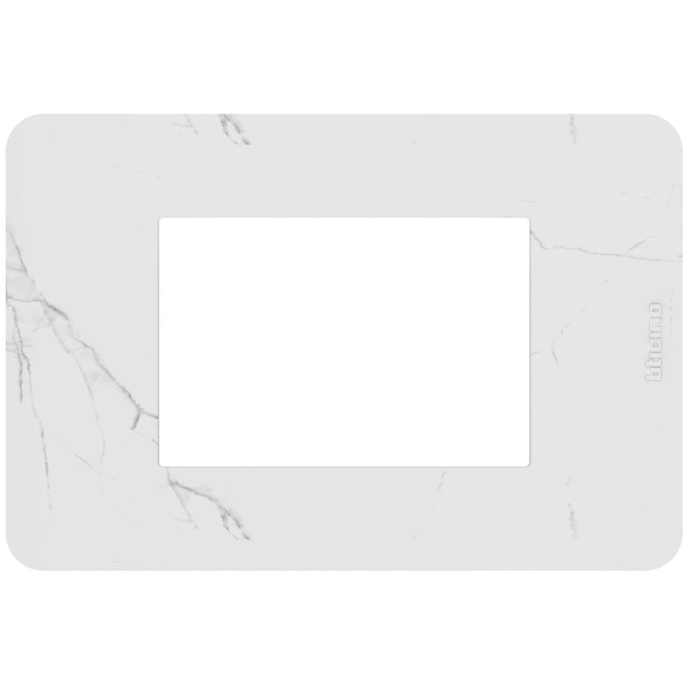 Placca Bticino MatixGO Effects 3 moduli Carrara effetto marmo JA4803EM