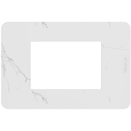 Placca Bticino MatixGO Effects 3 moduli Carrara effetto marmo JA4803EM