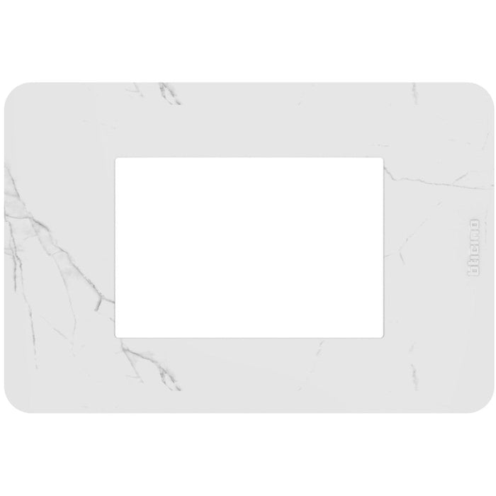 Placca Bticino MatixGO Effects 3 moduli Carrara effetto marmo JA4803EM