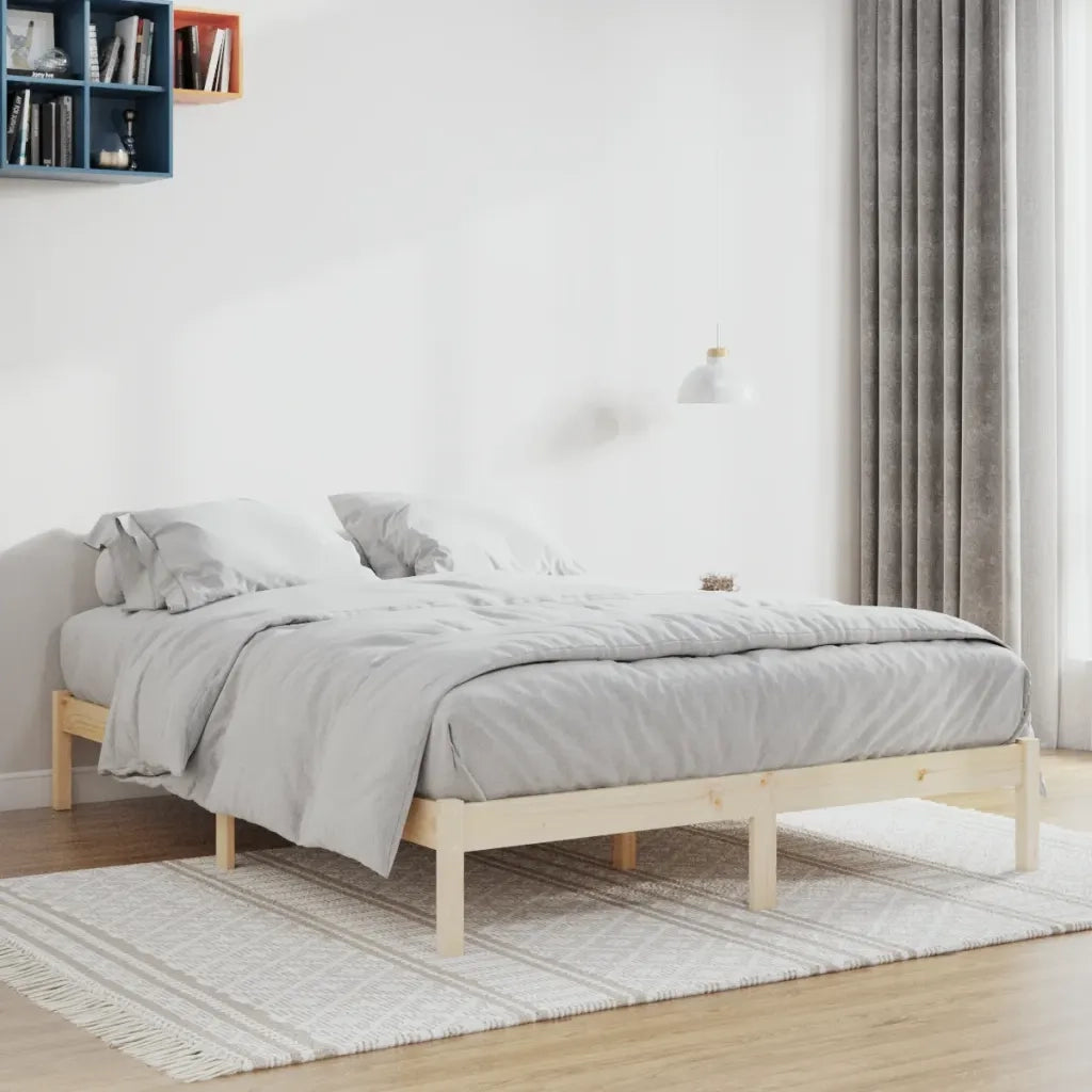 Giroletto senza Materasso-Struttura Letto 152x203 cm in Legno di Pino Queen