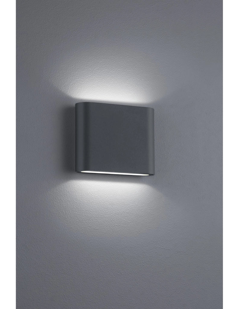 Applique Rettangolare Thames II Led Doppia Emissione IP54 Antracite L11 cm Trio Lighting