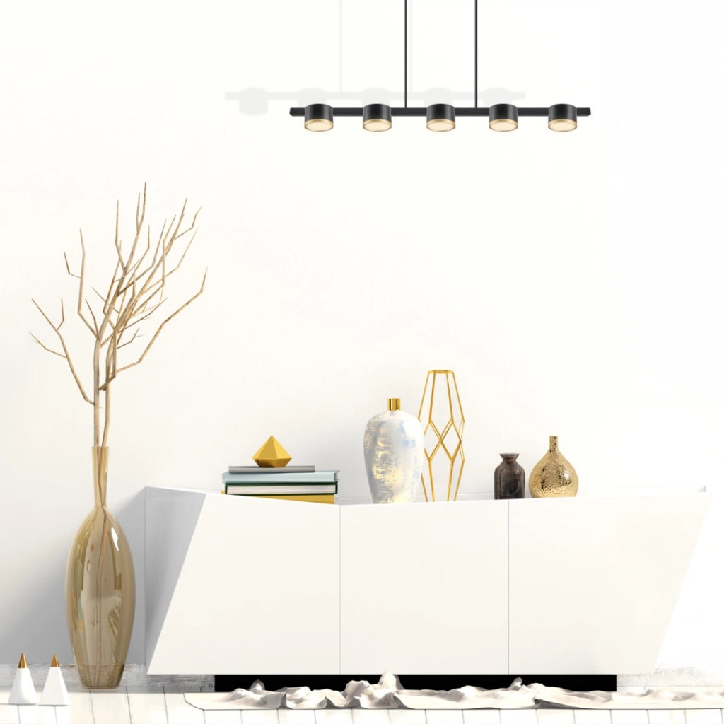 Lampada a sospensione Polux Mirella 5xGX53 nera oro