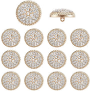 Bottoni Decorativi a Cristallo in Metallo dorato - 18 mm - per Accessori/Sneaker/Abbigliamento/Borse