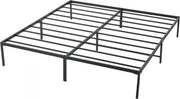 Letto a piattaforma con struttura in acciaio - capacità di carico 680 kg - spazio di stoccaggio - nero