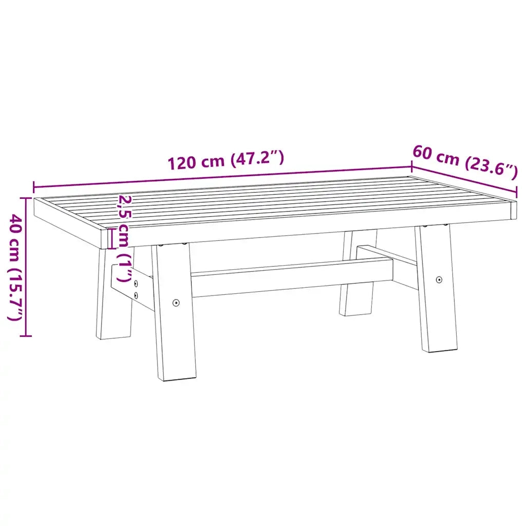 Tavolino NOAIN Gambe a Forma di A 120x60x40cm in Legno Massello 4100033