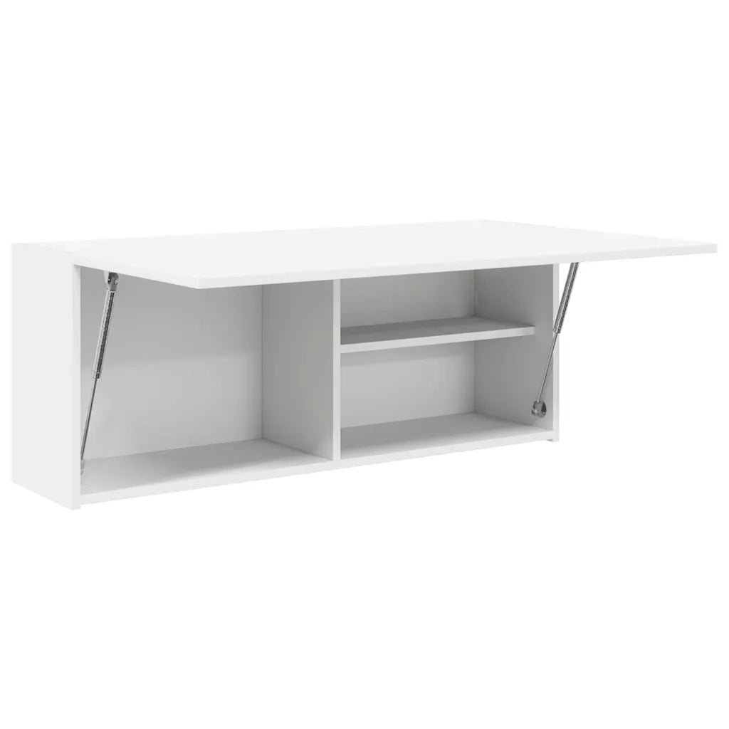 Mobiletto da bagno a parete pratico contenitore 100 x 25 x 40 cm legno composito bianco 02_0051293