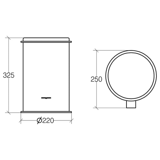 Lineabeta - Pattumiera con coperchio e secchiello Sestei in acciaio lucido 5 lt