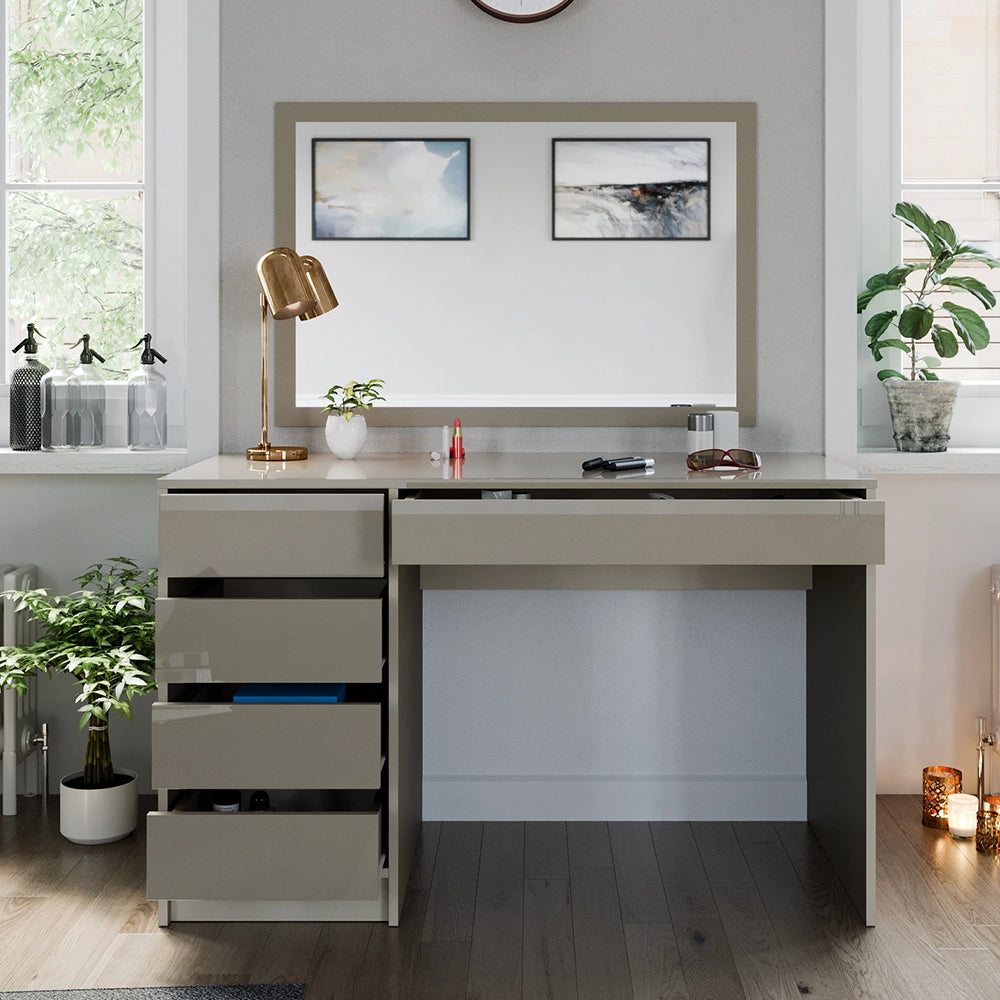 Vicco Tavolo da toeletta Grigio lucido 120 cm Senza specchio