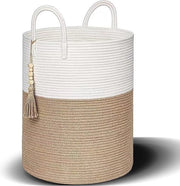 Assecco per panni intrecciato 38 x 50 cm - Grande contenitore di stoccaggio per abbigliamento e coperte - Stilevole contenitore di stoccaggio per sala da pranzo e camera da letto - 58L