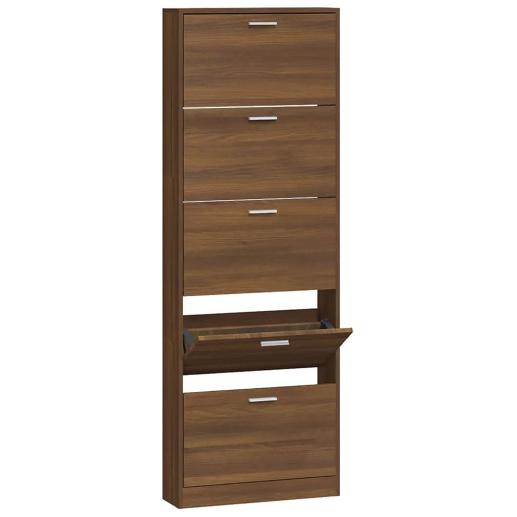 Scarpiera mobile contenitore per scarpe mobile per ingresso/corridoio/soggiorno 59 x 17 x 169 cm legno ingegnerizzato marrone 02_0021633