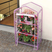 Serra da Giardino in Alluminio 3 Ripiani con Telo Rama Azalea Lilla