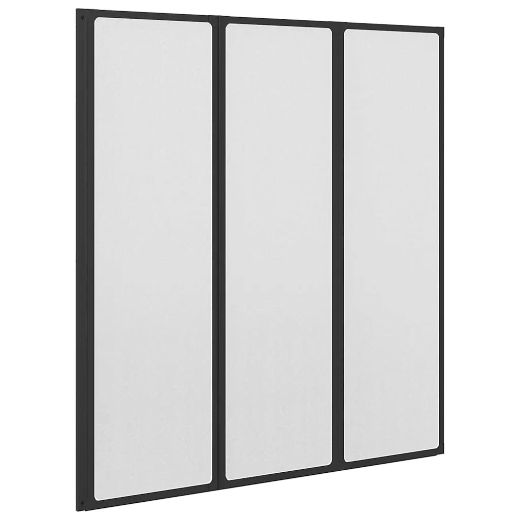 Parete doccia Nero 132 x 2 x 140 cm Alluminio