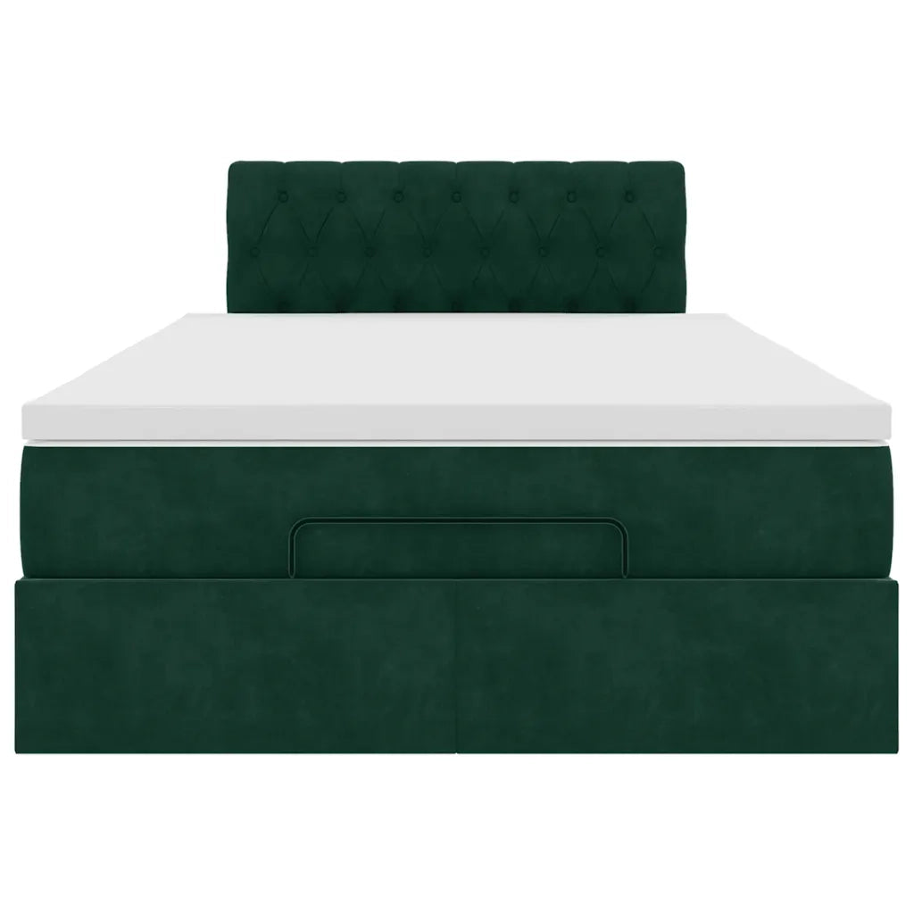 vidaXL Struttura Letto Pouf con Materasso 120x200 cm Velluto