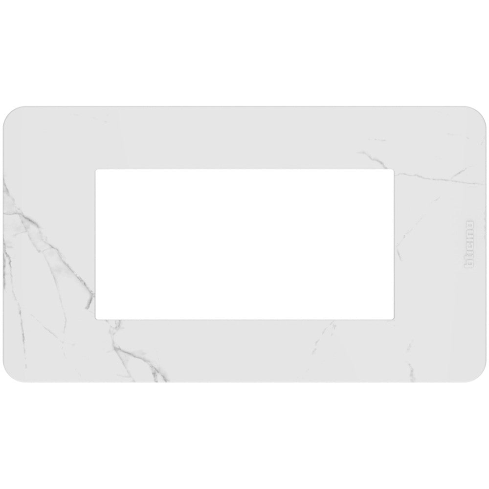 Placca Bticino MatixGO Effects 4 moduli Carrara effetto marmo JA4804EM