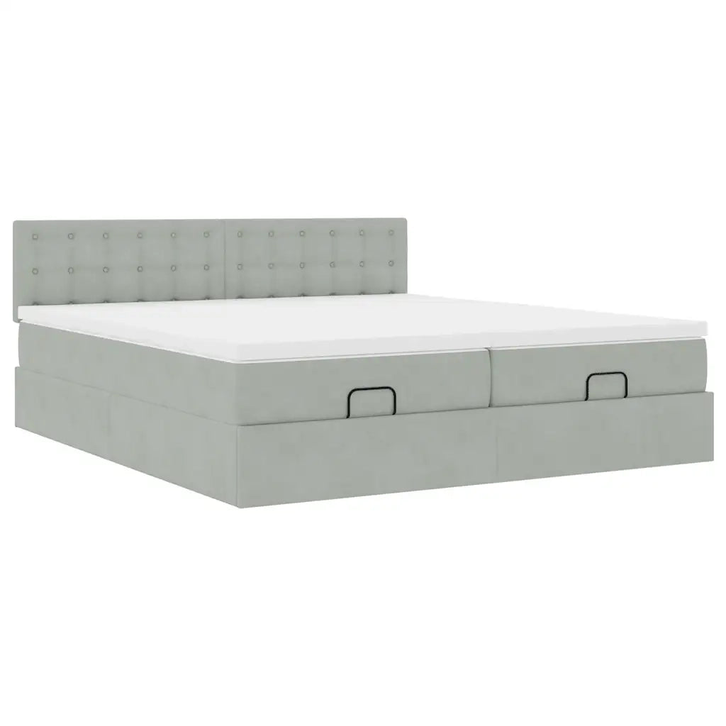 Struttura Letto Pouf con Materassi 180x200 cm Velluto 3312110