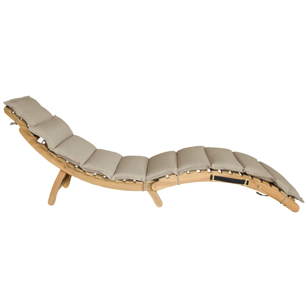 Sdraio pieghevole in acacia KOMODO - cuscino sabbia